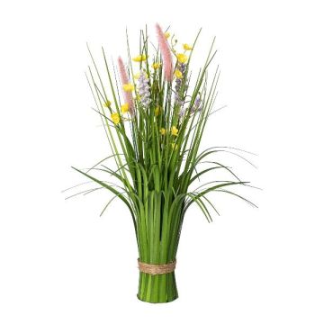 Konstblomsterarrangemang lampborstgräsbunt JIRVO med blommor, ax, rosa-lila-gul, 50cm Konstblomsterarrangemang lampborstgräsbunt JIRVO med blommor, ax, rosa-lila-gul, 50cm