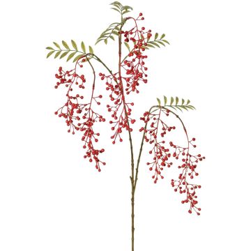 Konstgjord rönnkvist JANNAH med frukter, röd, 130cm