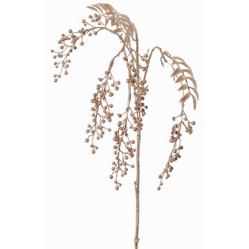 Konstgjord pepparträdgren RALFHY med bär, metallic-ljusrosa, 80cm