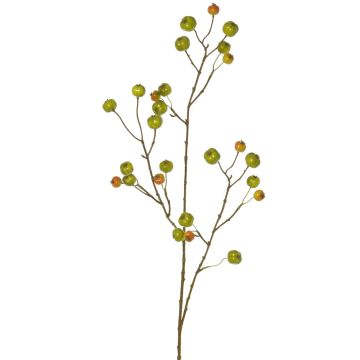Konstgjord gren av prydnadsäpple NONGIH med frukter, grön-orange, 90cm