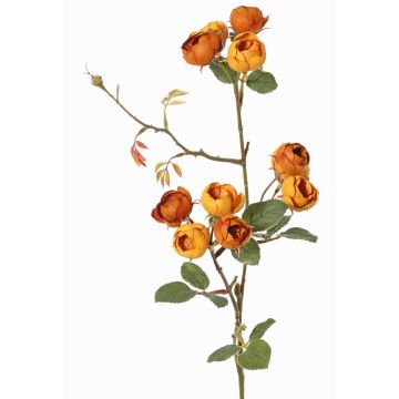 Konstgjord kålrosgren LORRAINE, Eco Collection, gul-orange, 60cm, Ø3cm