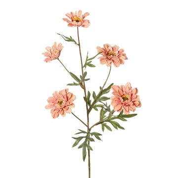 Dekorativ gren med krysantemum PRUDENCE, Eco Collection, gammaldagsrosa, antikrosa, 75cm, Ø5-6,5cm