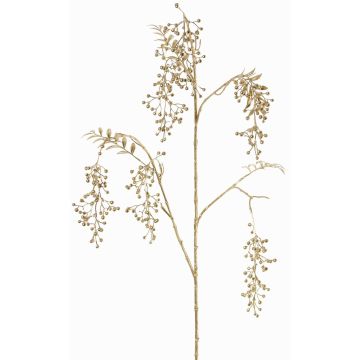Konstgjord kvist av pepparträd NELFHY med bär, metallic-silver-guld, 125cm