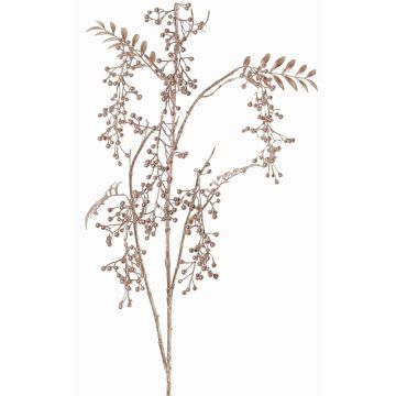 Konstgjord gren av pepparträd NELFHY med bär, metallic-ljusrosa, 125cm