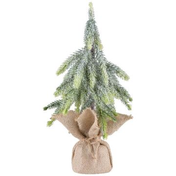 Dekorationsgran URUM i jutesäck, frusen, 35cm Dekorationsgran URUM i jutesäck, frusen, 35cm
