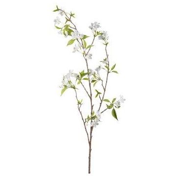 Konstgjord päronblomkvist SLOFEN med blommor, vit, 115cm