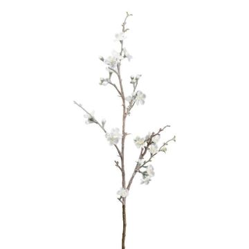 Konstgjord kvittenblomkvist FLORKE med blommor, frysta, vit, 90cm