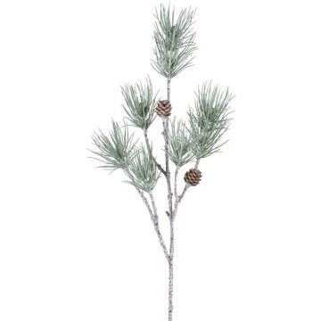 Konstgjord gren av tall GRALTO med kottar, frostad, grågrön, 70cm