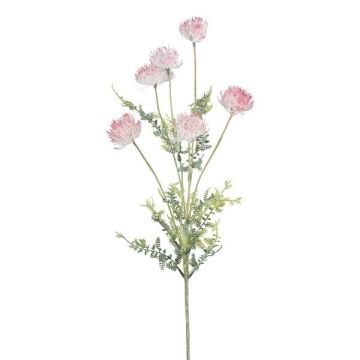 Konstgjord gren med silverblad BREGON, krämrosa, 80cm