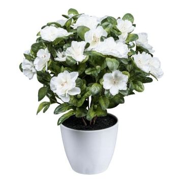 Konstblomma azalea WHENFA i vit dekorativ kruka, vit, 30cm Konstblomma azalea WHENFA i vit dekorativ kruka, vit, 30cm