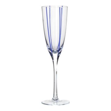 Champagneglas OCTAVIUS med ränder, blå-klart, 25cm, Ø7,5cm