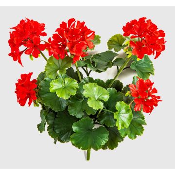 Konstblomma pelargon OTTAVIA på stödpinne, crossdoor, röd, 40cm