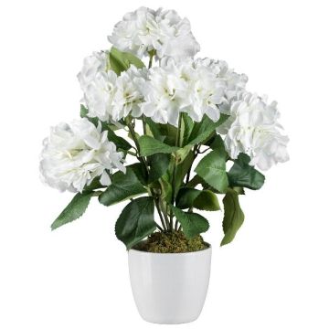 Konstgjord hortensia VITROS i dekorativ kruka, vit, 50cm