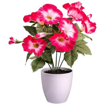 Konstblomma Petunia VALMAR i melamin-överkruka, cerise-vit, 30cm Konstblomma Petunia VALMAR i melamin-överkruka, cerise-vit, 30cm