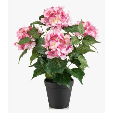 Konstgjord hortensia DORJA i dekorativ kruka, rosa, 40cm