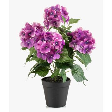 Konstgjord hortensia DORJA i dekorativ kruka, violett, 40cm