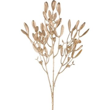 Konstgjord kvist mistel GLUNTA med bär, guld, 70cm