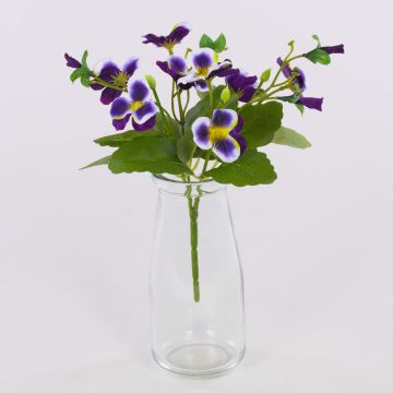 Dekorativ konstblomma, pensé BAHNY på pinne, violett-lila, 22cm