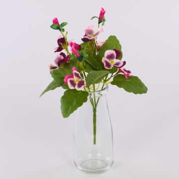 Dekorativ konstblomma, pensé BAHNY på stativ, cerise-vit, 22cm Dekorativ konstblomma, pensé BAHNY på stativ, cerise-vit, 22cm