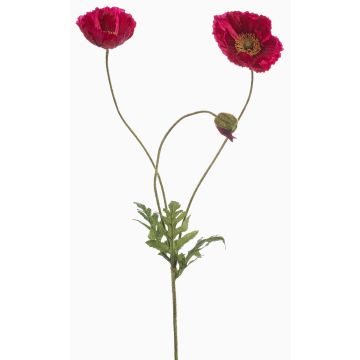 Dekorativ kvist med vallmo SCHUNRA, cerise, 75cm Dekorativ kvist med vallmo SCHUNRA, cerise, 75cm