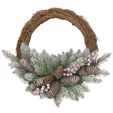 Konstgjord julkrans RAVENNA, grön, snöklädd, frukter, Ø40cm Konstgjord julkrans RAVENNA, grön, snöklädd, frukter, Ø40cm