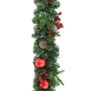 Konstgjord grangirland VISALIA, grön, frukter, 180cm, Ø30cm Konstgjord grangirland VISALIA, grön, frukter, 180cm, Ø30cm