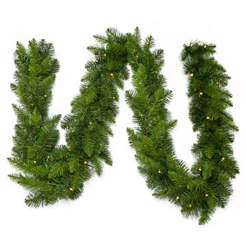 Konstgjord grangirland OXNARD, grön, LED-lampor, 275cm, Ø25cm Konstgjord grangirland OXNARD, grön, LED-lampor, 275cm, Ø25cm