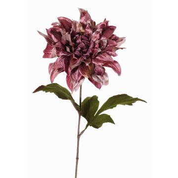 Sammet, konstgjord dahlia MINBU, mörklila, 60cm, Ø17cm