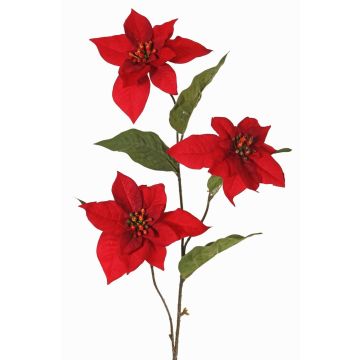 Konstgjord sammet-julstjärna TONZI, röd, 80cm, Ø15cm