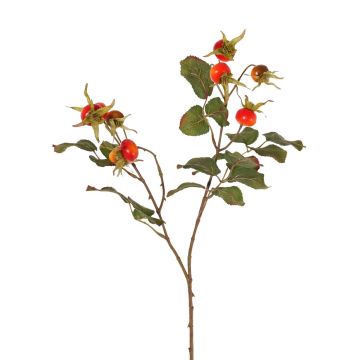 Konstgjord äppelrosgren FILONAS med nypon, orange-röd, 60cm