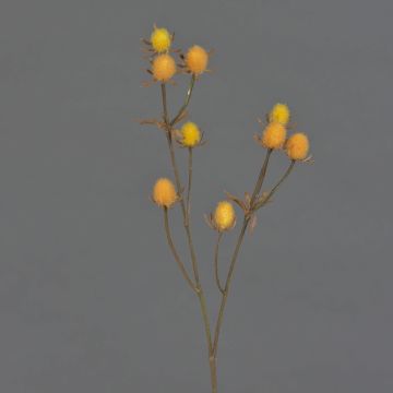 Dekorativ kvist av ädelkard LOUKAS, gul-orange, 45cm, Ø1-1,5cm