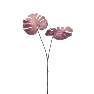 Konstgjord gren av Philodendron Monstera Deliciosa NAHUEL, violett-grå, 50cm