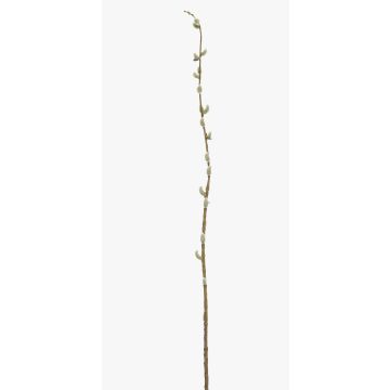 Dekorativ kvist av kattpil DAFINO med blommor, vit, 105cm