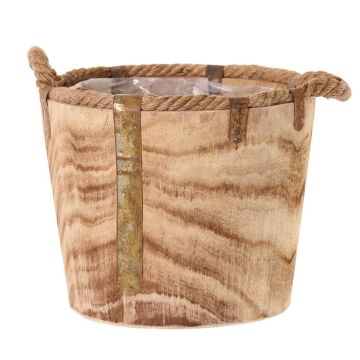 Träkruka DABIH med handtag av rep, brun, 24cm, Ø29cm Träkruka DABIH med handtag av rep, brun, 24cm, Ø29cm