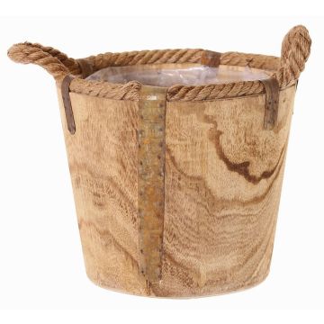 Träkruka DABIH med rep-handtag, brun, 22cm, Ø24cm Träkruka DABIH med rep-handtag, brun, 22cm, Ø24cm