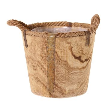 Träkruka DABIH med rep-handtag, brun, 22cm, Ø24cm Träkruka DABIH med rep-handtag, brun, 22cm, Ø24cm