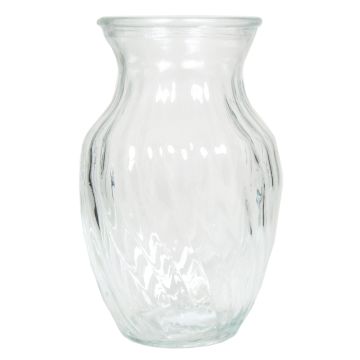 Glasvas CATLYN med spiralformade räfflor, klar, 20cm, Ø13cm