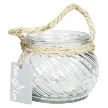 Bordslampa FIDELMA i glas, räfflad, klar, 9cm, Ø11,5cm Bordslampa FIDELMA i glas, räfflad, klar, 9cm, Ø11,5cm