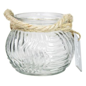 Ljusstake FIDELMA i glas, vågiga räfflor, klar, 9cm, Ø11,5cm Ljusstake FIDELMA i glas, vågiga räfflor, klar, 9cm, Ø11,5cm