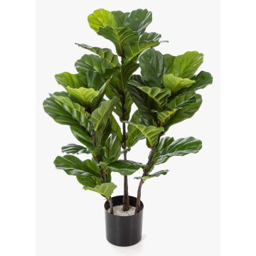 Konstgjord Ficus Lyrata GUDJA, konstgjorda stammar, grön, 90cm