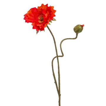Konstblomma vallmo HASNA, röd-orange, 75cm, Ø11cm