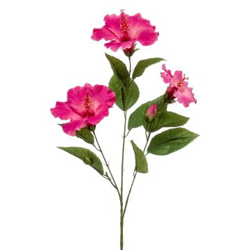 Konstgjord hibiskusgren AMADOU med blommor, cerise, 80cm Konstgjord hibiskusgren AMADOU med blommor, cerise, 80cm