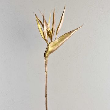 Dekorativ paradisfågelblomma BALTZE med glitter, guld, 80cm, 19x22cm Dekorativ paradisfågelblomma BALTZE med glitter, guld, 80cm, 19x22cm