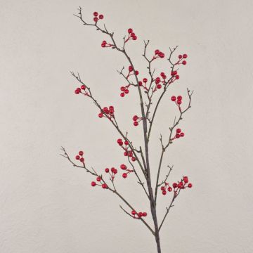 Konstgjord bärkvist LEERDIK med frukter, röd, 115cm