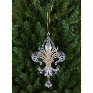 Akrylhängare heraldisk lilja AZARIEL, glitter, transparent-guld, 15cm Akrylhängare heraldisk lilja AZARIEL, glitter, transparent-guld, 15cm
