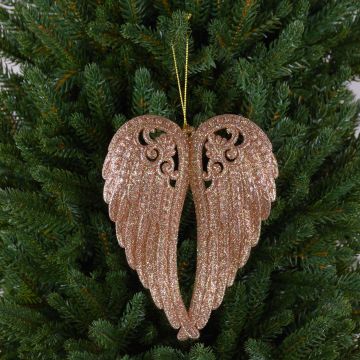 Akrylhängsmycke änglavingar FASITA, glitter, guld, 15cm Akrylhängsmycke änglavingar FASITA, glitter, guld, 15cm