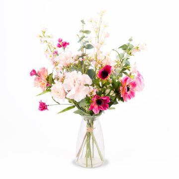 Konstgjord vinterbukett ROSALINE, rosa-cerise, 60cm, Ø45cm