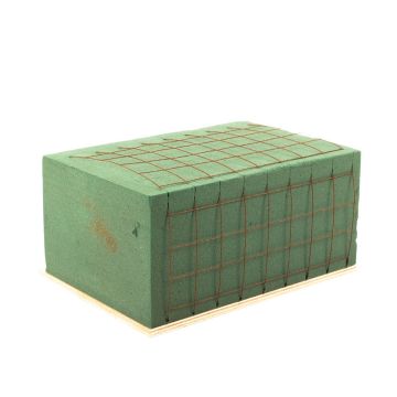 ®mosy Ökodur gravdekoration, stickskum VESDO med trådnät, greppkant, underlag av naturträ, grön, 23x15,5x11cm ®mosy Ökodur gravdekoration, stickskum VESDO med trådnät, greppkant, underlag av naturträ, grön, 23x15,5x11cm