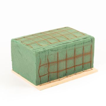 ®mosy Ökodur gravdekoration, stickskum VESDO med trådnät, greppkant, underlag av naturträ, grön, 17x11x8,5cm ®mosy Ökodur gravdekoration, stickskum VESDO med trådnät, greppkant, underlag av naturträ, grön, 17x11x8,5cm