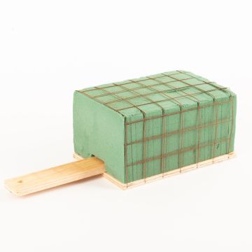 ®mosy Ökodur hållare för gravbukett, stickskum EINAR med trådnät, handtag, underlag av naturträ, grön, 17x11x8,5cm ®mosy Ökodur hållare för gravbukett, stickskum EINAR med trådnät, handtag, underlag av naturträ, grön, 17x11x8,5cm